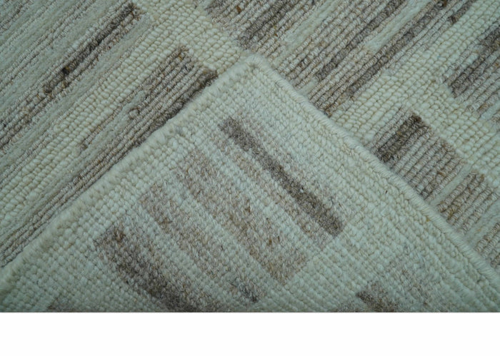 Modern Contemporary Beige Hand Knotted 2x3 Wool Area Rug - The Rug Decor