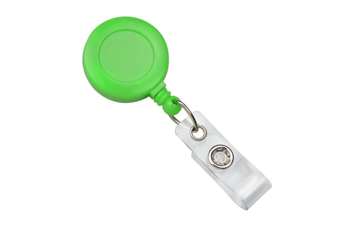 Neon Green Round Badge Reel - 25 - All Things Identification