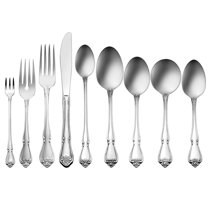 Oneida 2552SBLF Arbor Rose 5 3/4" 18/10 Stainless Steel Extra Heavy Weight Bouillon Spoon - 12/Pack