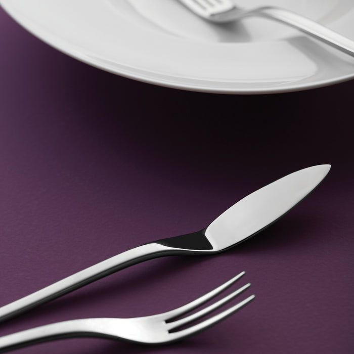 Oneida T483FSLF Apex 7" 18/10 Stainless Steel Extra Heavy Weight Salad / Pastry Fork - 12/Pack
