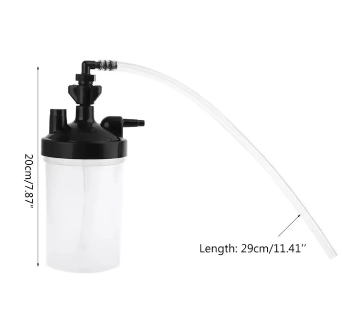 Oxygen Bubbler Bottle Humidity Humidifier Water Bottle & Tubing Connector Elbow 12" for Oxygen Concentrator SelfiMed UK