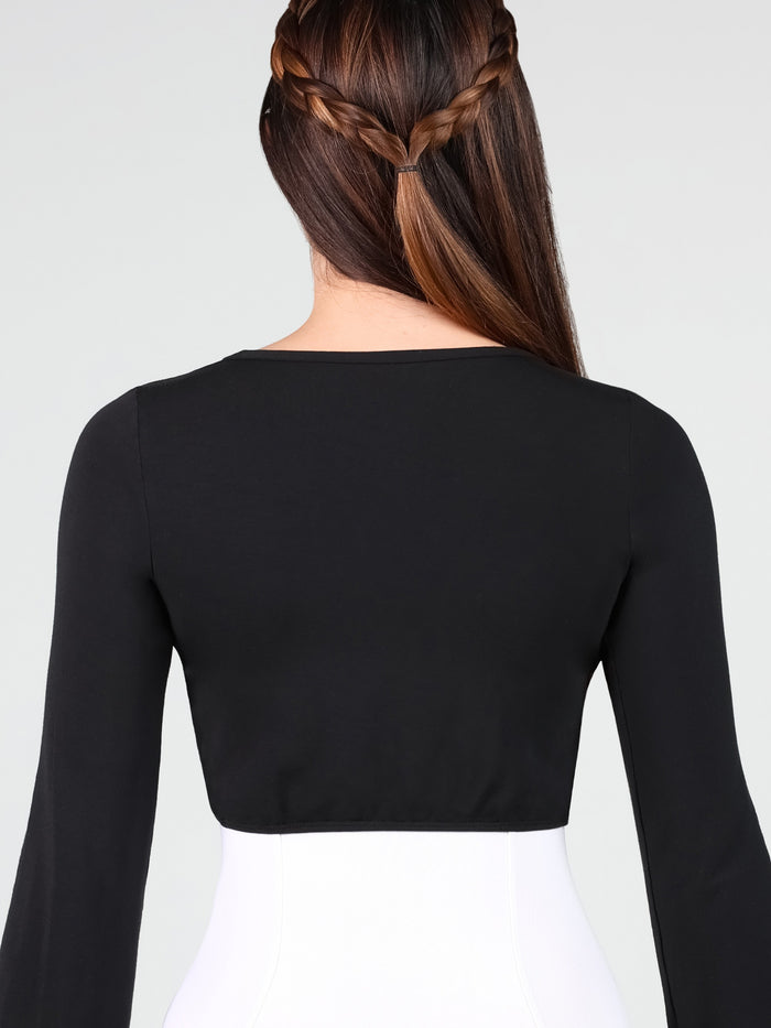 Parisian Macaron Modal Tie-Front Cropped Adult Top