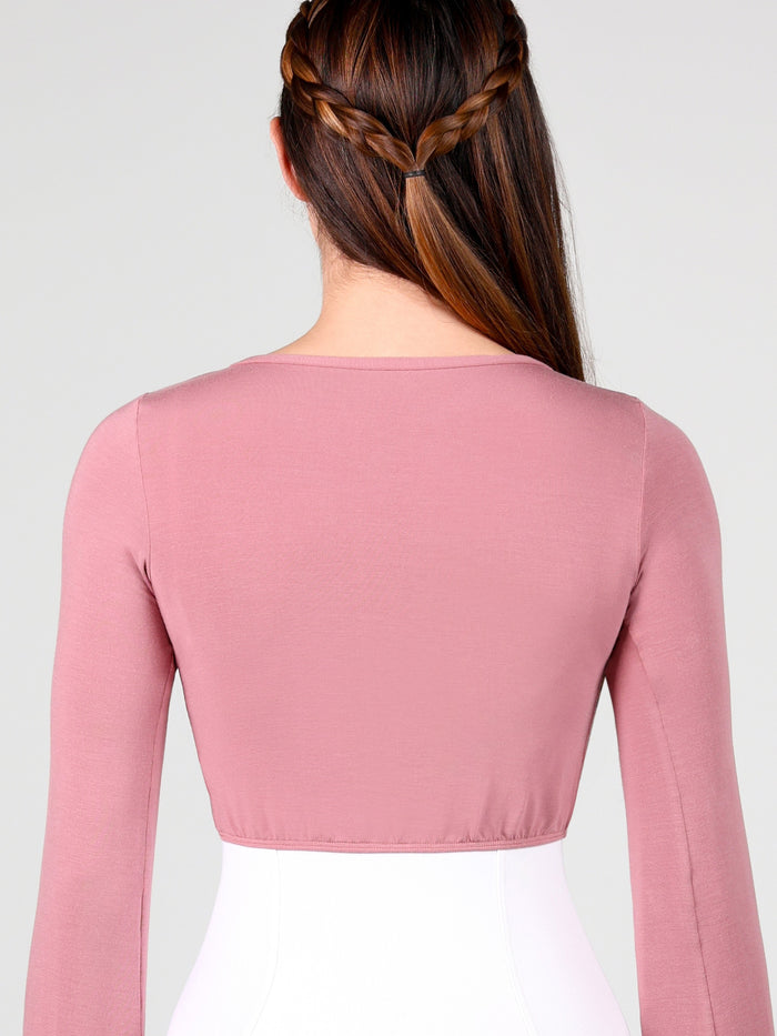 Parisian Macaron Modal Tie-Front Cropped Adult Top
