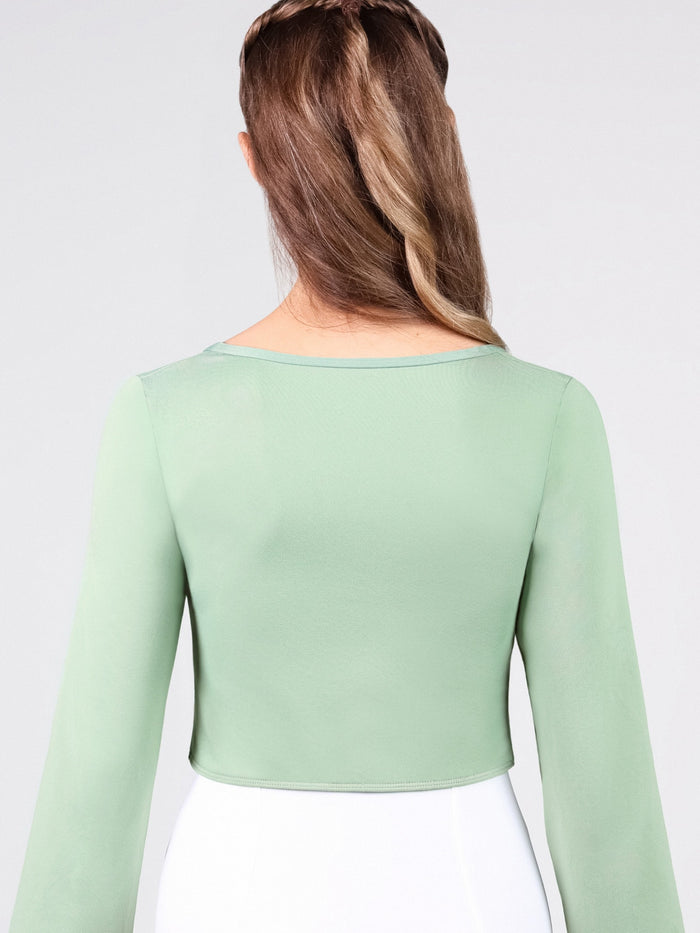 Parisian Macaron Modal Tie-Front Cropped Adult Top