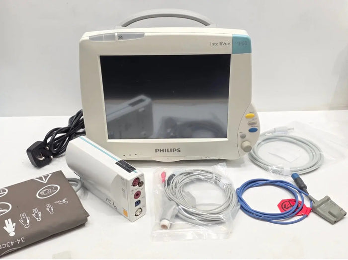With New NIBP, SPO2, ECG Cables / With M3001A or M3012A Multi-Measurement Module / No G5 M1019A Gas Module with Water Trap