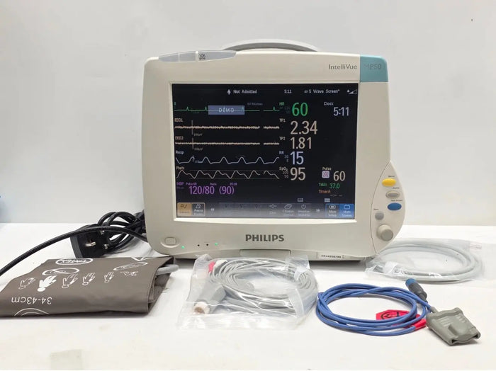 With New NIBP, SPO2, ECG Cables / No M3001A or M3012A Multi-Measurement Module / No G5 M1019A Gas Module with Water Trap