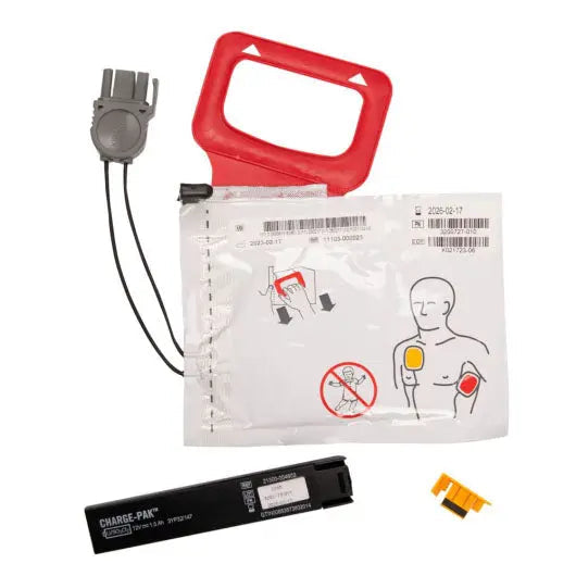 Physio-Control CHARGE-PAK Charging stick and Quickpak adult electrode pads defibrillator electrode pads charger SelfiMed UK