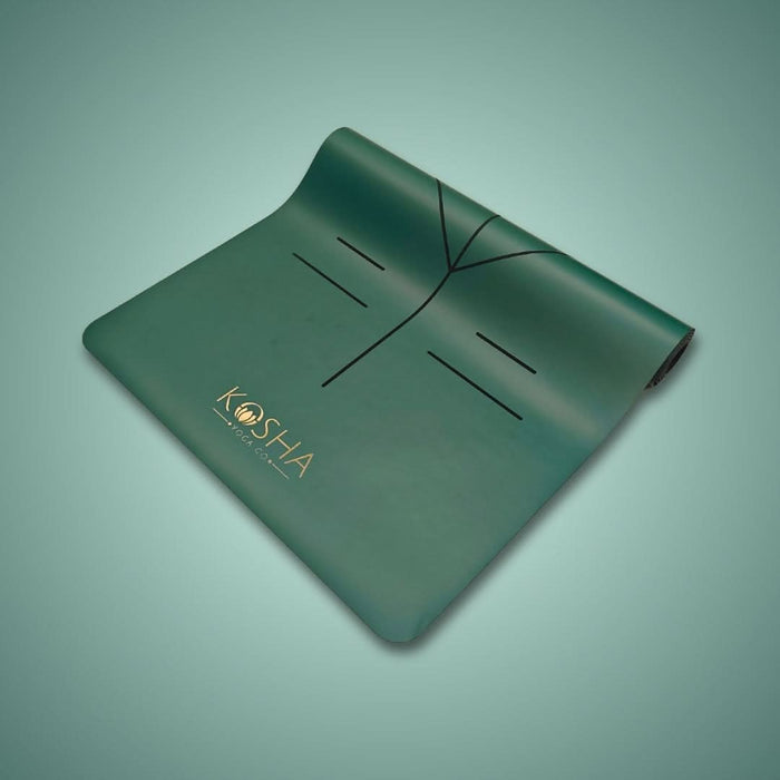 Kosha yoga mat with natural rubber in green colour