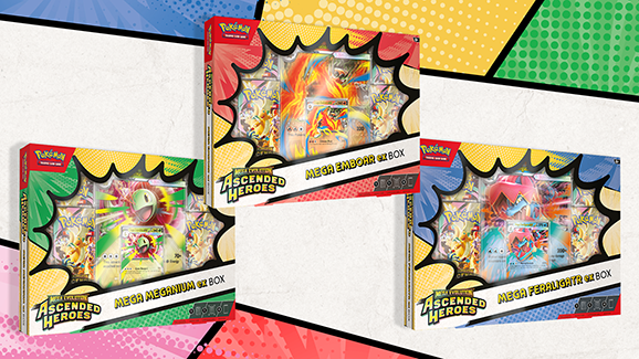 Pokemon TCG: Mega Evolution 2.5 Ascended Heroes- ex Box (Mega Meganium, Mega Emboar or Mega Feraligatr)