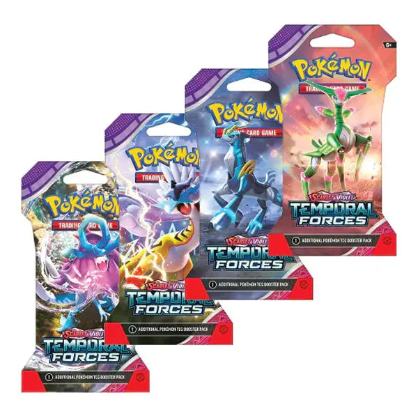 Temporal Forces sleeved booster Pokémon trading card game packs featuring various legendary Pokémon from The Pokémon Company Int'l