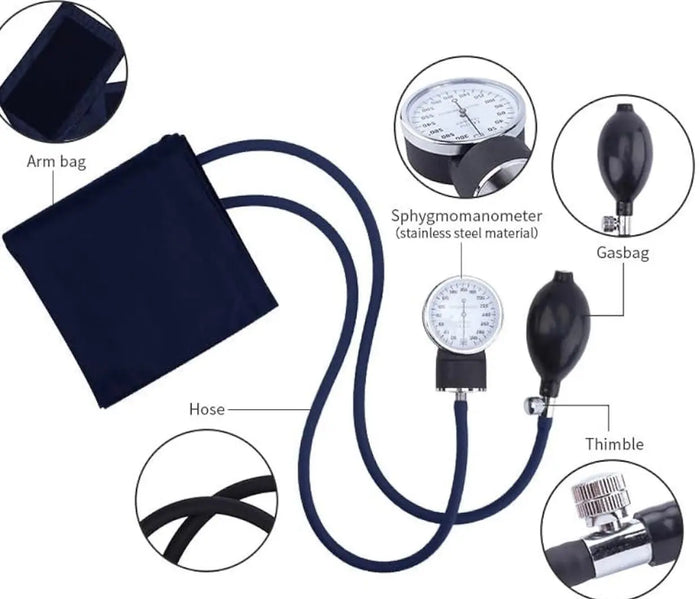 Professional Aneroid Sphygmomanometer with Carrying Case – Adult Sized aneroid sphygmomanometer with stethoscope SelfiMed UK