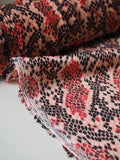 Red Snakeskin Crepe Satin