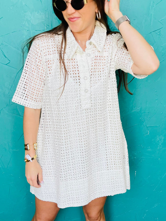 Remino Eyelet Mini Dress