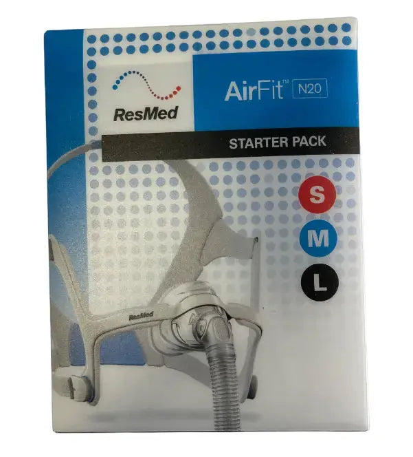 ResMed AirFit N20 CPAP Nasal CPAP Mask Starter Pack – S, M, & L Cushions starter pack cushions SelfiMed UK