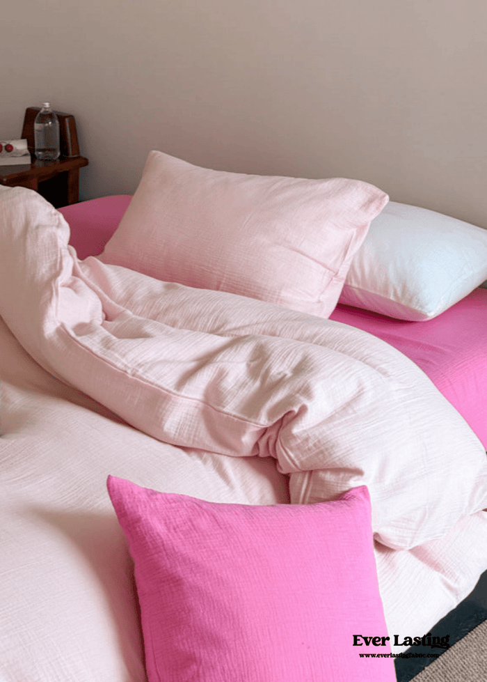 Ruby Double Gauze Pastel Bedding Set / Blue - Ever Lasting
