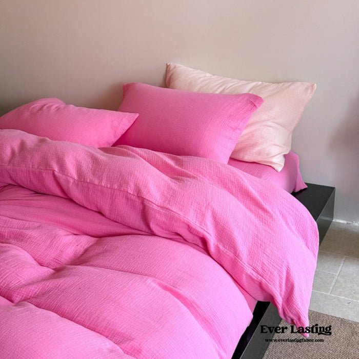 Ruby Double Gauze Pastel Bedding Set / Pink - Ever Lasting