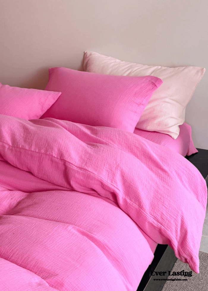 Ruby Double Gauze Pastel Bedding Set / Pink - Ever Lasting