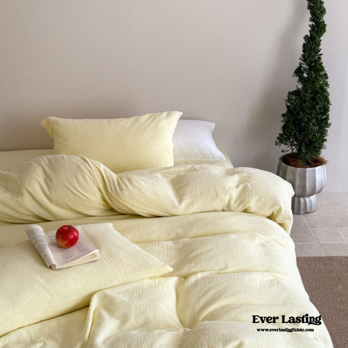 Ruby Double Gauze Pastel Bedding Set / Yellow - Ever Lasting