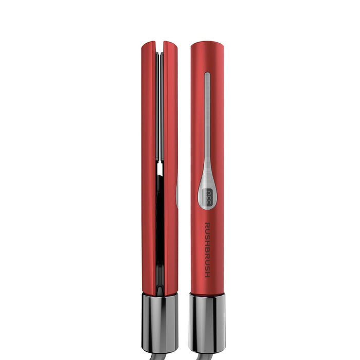 Rush Brush x2 Infra 2 in 1 Hair Curler And Straightener - Red