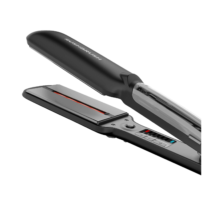 Rush Brush X6 Hair Straightener 235°C Tourmaline Steam Ceramic Plates - Black