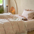 - Ever Lasting - Seraphina Floral Ruffle Bedding Set / Brown - Bedding Set - Ever Lasting