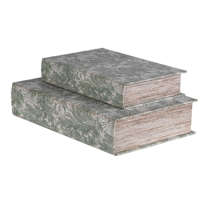 Two decorative boxes with floral patterns on a white background