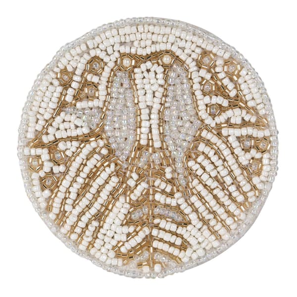 Set of 6 Beaded Peacock Coasters