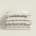 - Ever Lasting - Silky Ruffle Dorm Bedding Set / Ivory White - Bedding Set - Ever Lasting