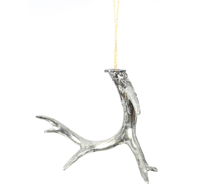 Silver Antler Ornament