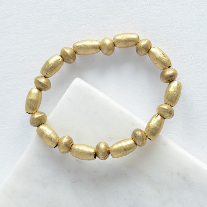 Single Strand Bullet Casing Shell Bracelet - Brass