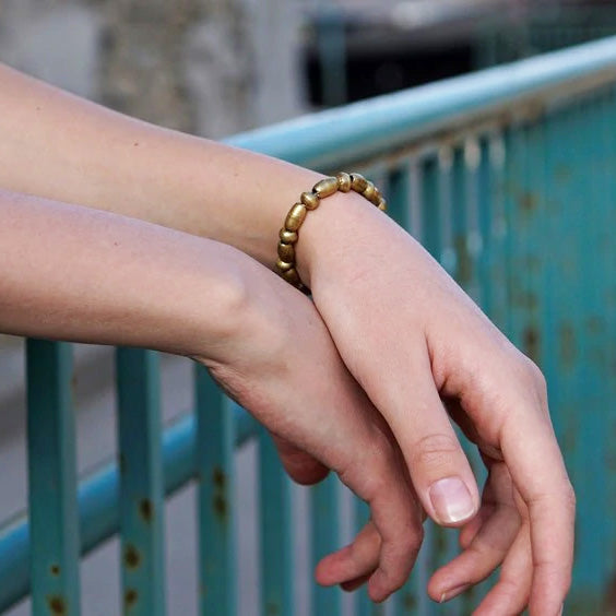 Single Strand Bullet Casing Shell Bracelet - Brass