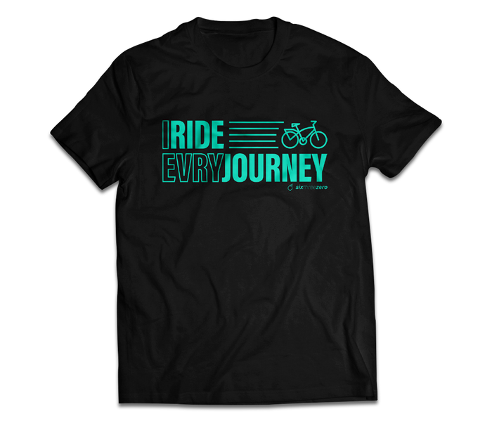 sixthreezero EVRYjourney Premium Short Sleeve Crew Black Beauty Mint 100% Cotton Unisex Shirt