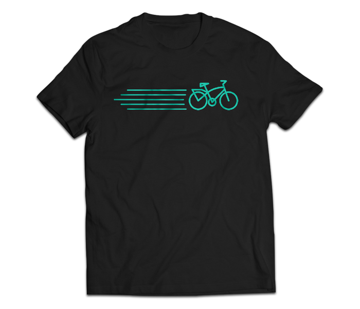 sixthreezero EVRYjourney Premium Short Sleeve Crew Black Beauty Mint Green 100% Cotton Unisex Shirt