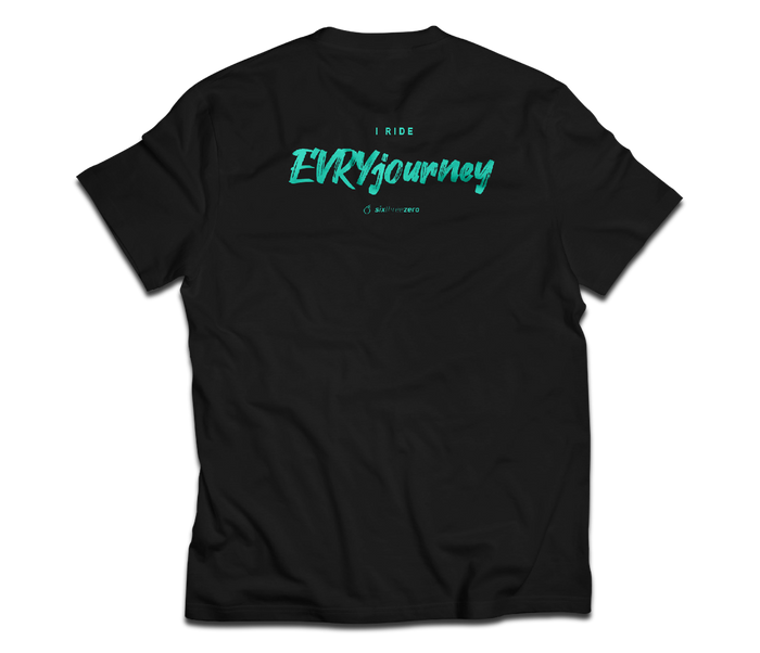 sixthreezero EVRYjourney Premium Short Sleeve Crew Black Beauty Mint Green 100% Cotton Unisex Shirt