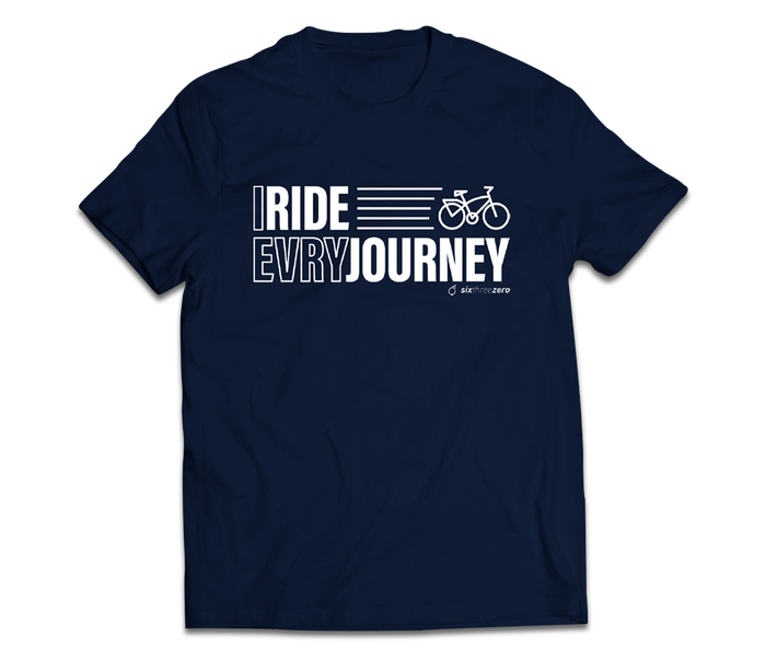 sixthreezero EVRYjourney Premium Short Sleeve Crew Pageant Blue White 100% Cotton Unisex Shirt