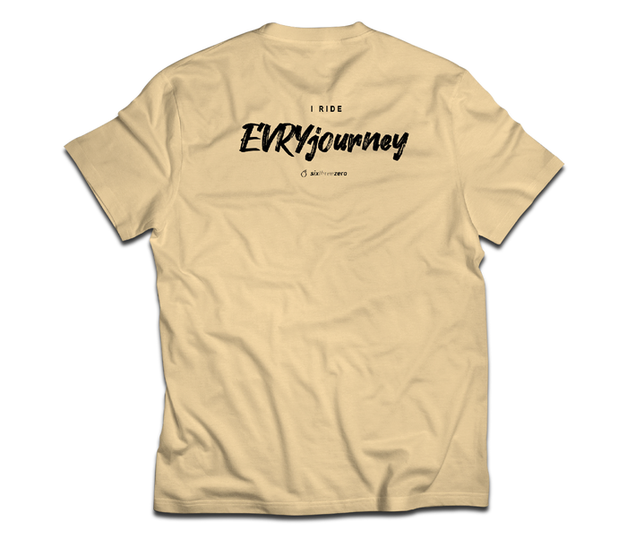 sixthreezero EVRYjourney Premium Short Sleeve Crew Papyrus Black 100% Cotton Unisex Shirt