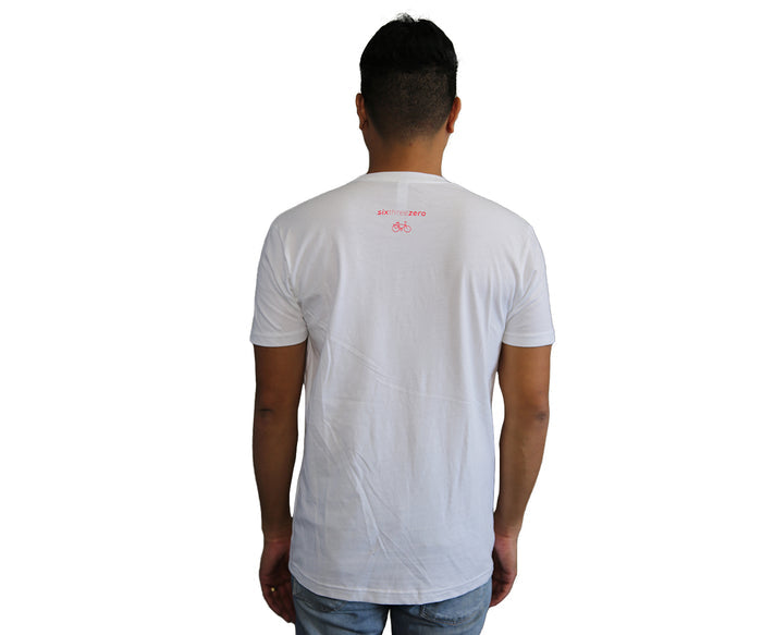 sixthreezero White with Fading Coral 100% Cotton Unisex Shirt