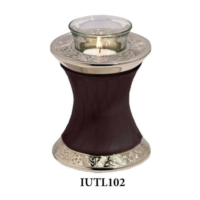 Small/Keepsake 20 Cubic Inch Brass Baroque Shadow Tealight Cremation Urn