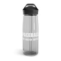 Clear Spaceballs water bottle with black lid and built-in straw for easy drinking
