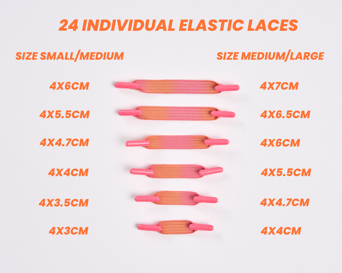 SUSPENSE ELASTIC LACES PINK/ORANGE GRADIENT