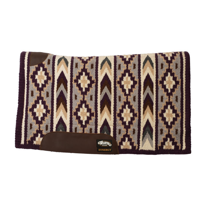 Synergy Blanket-Top Wool Felt Saddle Pad in Brown, Turquoise, Black, Purple Southwestern Patterns