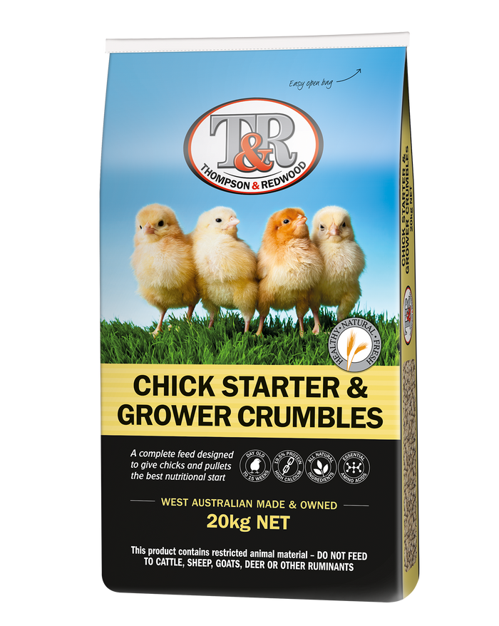 T & R CHICK STARTER & GROWER CRUMBLE 20KG