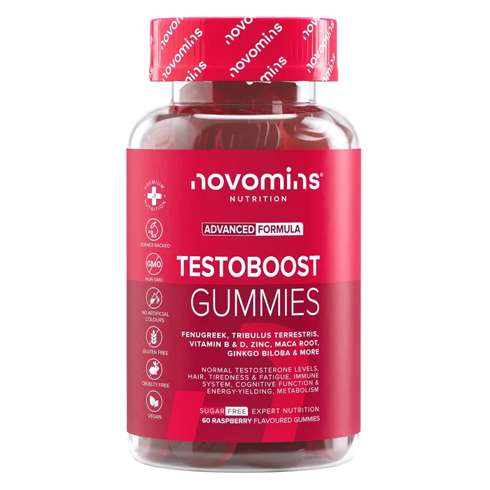 novomins testosterone supplements for men with vitamin B and D, zinc, maca root, fenugreek, tribulus terrestris, ginkgo biloba and more
