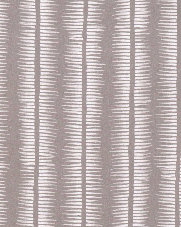 Textured Stripe in White on Taupe