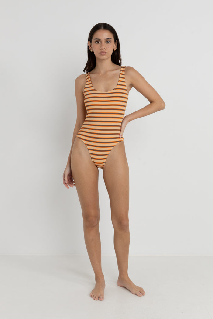 tide stripe scoop neck one piece