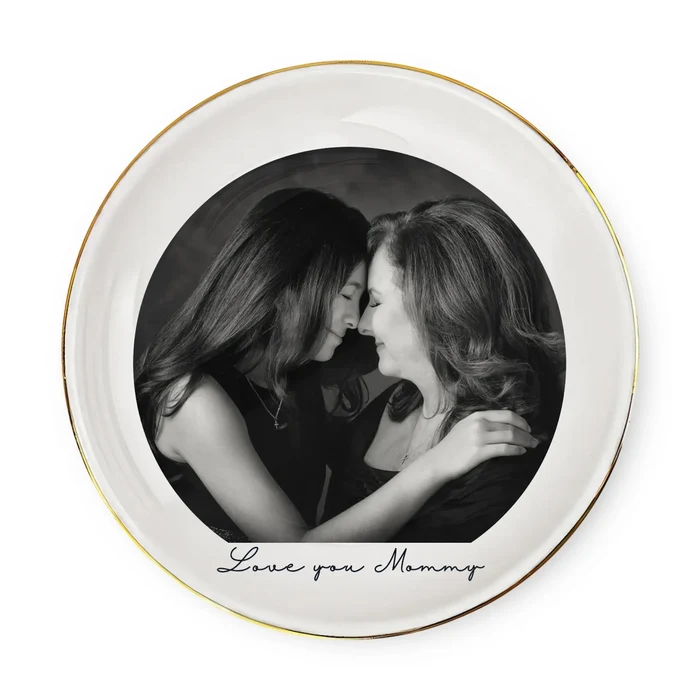 Time Pass, Our Memories Lasts Forever - Personalized Jewelry Dish, Custom Photo Gift For Mom, Grandma