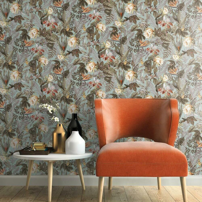 TROPICAL FLOWERS PEEL & STICK WALLPAPER