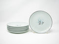 edgebrookhouse - Vintage Ballerini Mist Aqua Ironstone Bread or Dessert Plates with Leaves Design - Set of 6