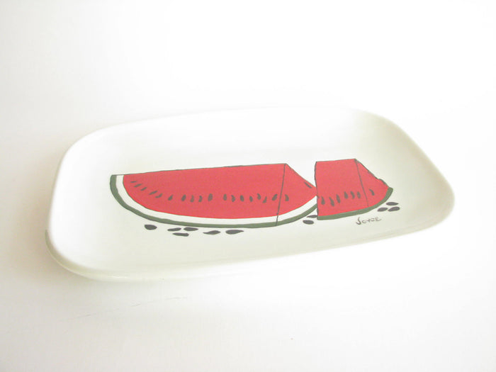 edgebrookhouse - Vintage Creek Turn Pottery Hand-Painted Watermelon Platter