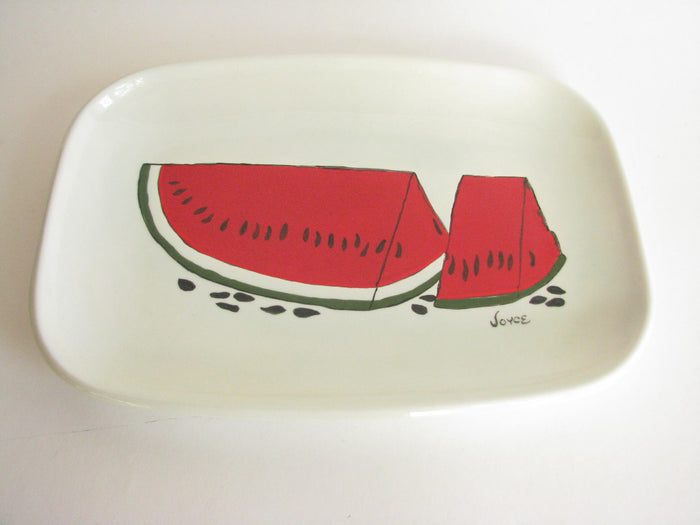 edgebrookhouse - Vintage Creek Turn Pottery Hand-Painted Watermelon Platter